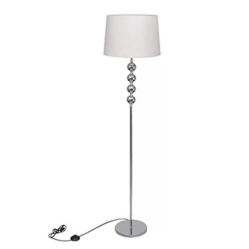 SKM Lampadaire avec Support Haut Décoration à 4 Boules Blanc-904