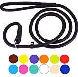 CollarDirect Rolled Leather Slip Lead 6FT Heavy Duty Rope Dog Leash 4ft Soft Padded Pet Leashes Small Medium Large Puppy Training…