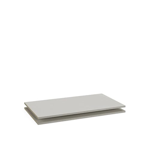 Rauch Möbel ZUBEHÖR, Einlegeböden, 2er-Set, für Drehtürenschränke von Rauch mit Einer Elementbreite von 93 cm, Farbe Texline Leinenoptik, Maße 90x1,6x45cm
