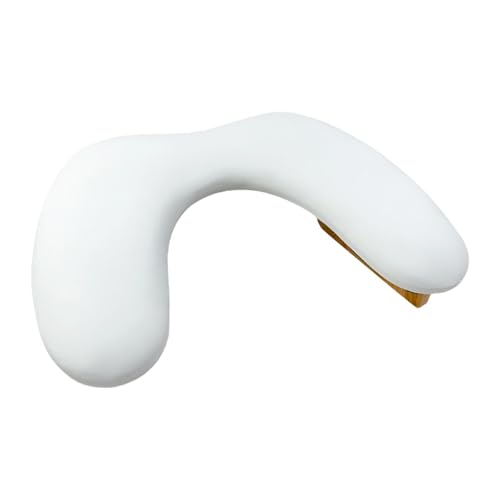 predolo ネイルアームレスト枕、ハンドレストクッション、テーブルデスクステーション、木製ベーススタンドパッドパームレスト、自宅のマニキュアネイルサロン用, 白