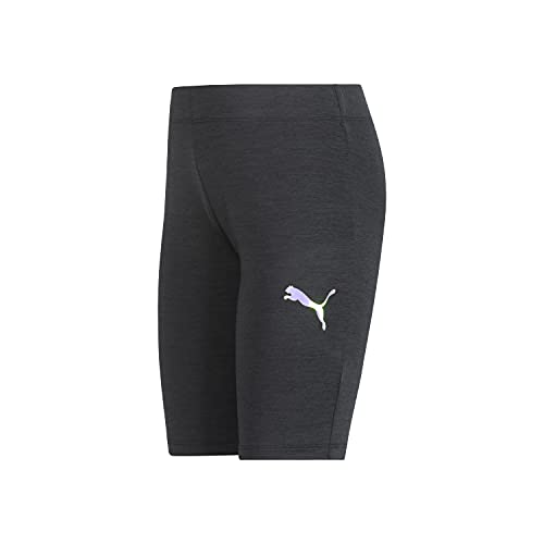 Puma Girls' Space Dyed Biker Shorts, Black Heather, Medium #TOP1