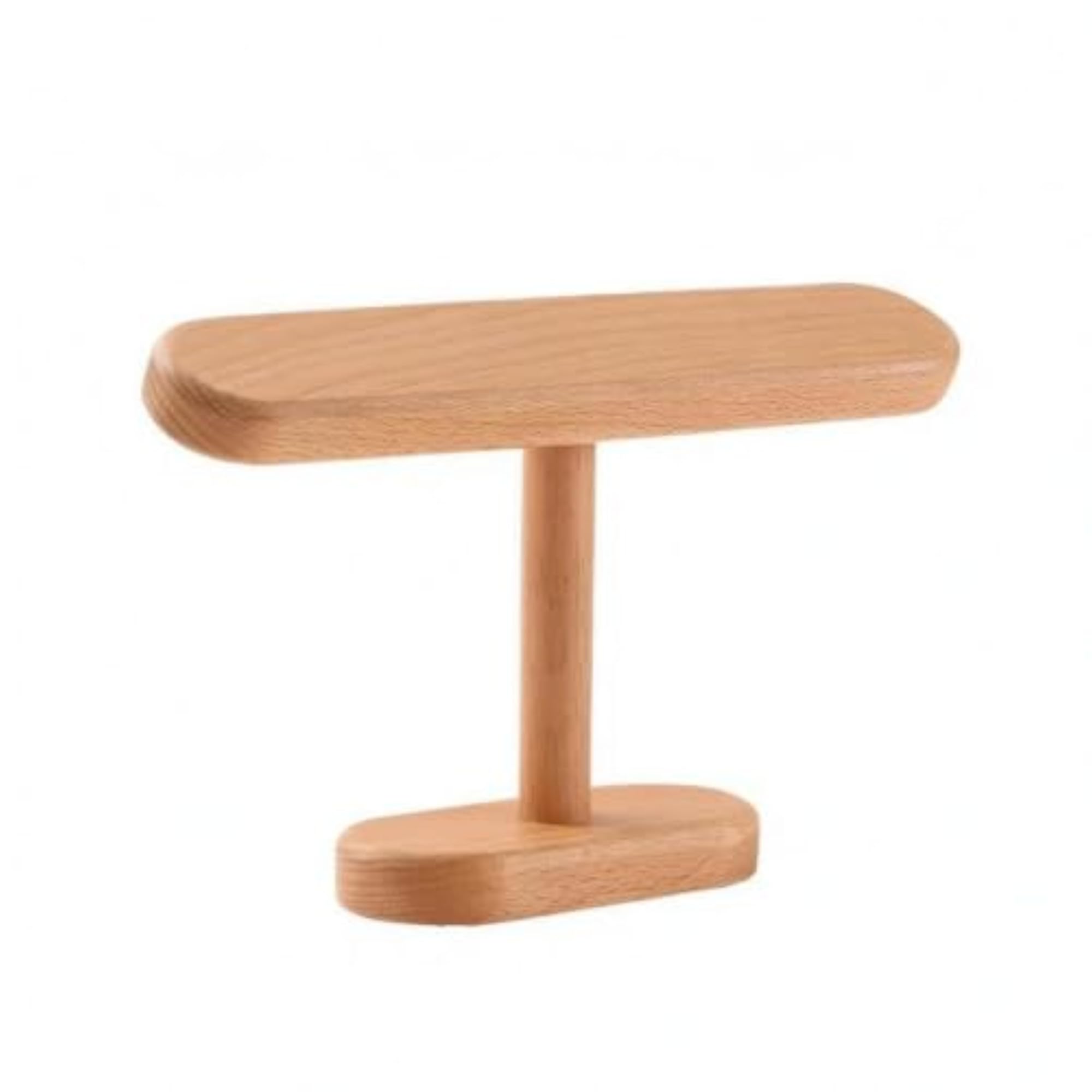 Tall T-Shaped Jewelry Stand, Natural Beech Wood