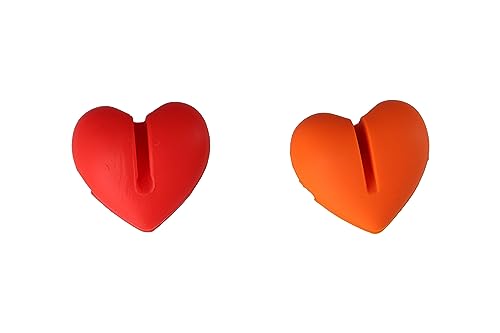 2Pcs Silicone Non-Scratch Pot Clip Heart Shape Thermometer Pot Clip for Measure Temperature of Candy, Oil, Milk, Chocolate, Candle