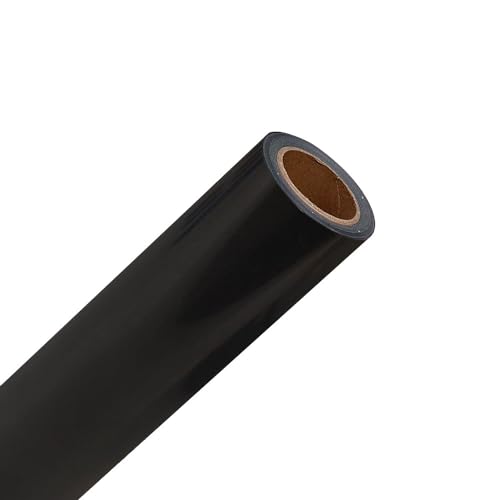 Image of FUNKAKA Heat Transfer Vinyl Reflective Black HTV Roll, 12 inch x 10ft Reflective Iron on Vinyl for All Cutter Machine, Reflective HTV Vinyl for T-Shirts Easy to Cut & Weed for Heat Vinyl DIY Design