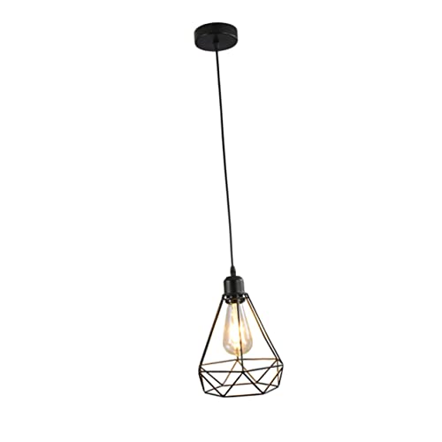 Uonlytech Metal Chandeliers Hanging Iron Light Ceiling Light Single Head Chandelier Pendant Light Loft Chandelier Metal Pendant Light Metal Black Lamps Lighting Chandelier Wrought Iron #TOP8