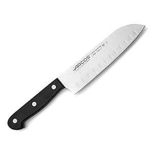 Arcos Santoku Roestvrijstalen mes Japans scherp mes voor vis, vlees en groenten Ergonomische handgreep polyoxymethyleen en lemmet 170 mm Universele serie zwart