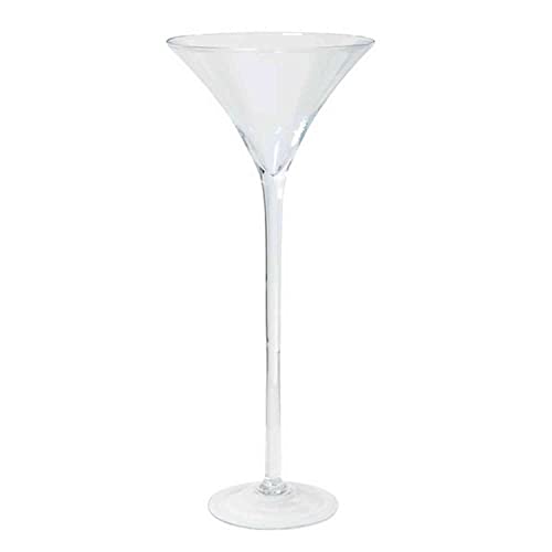 INNA-Glas Copa de Martini - Copa de cóctel Ivana con pie, Embudo - Redondo, Transparente, 70cm, Ø 30cm - Jarrón de Cristal - Copa Decorativa