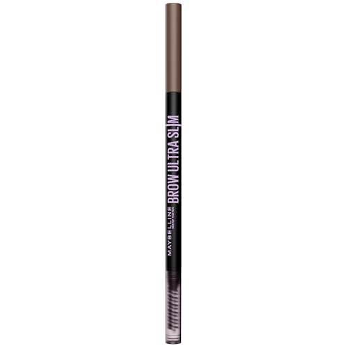 Maybelline New York Matita per Sopracciglia, Sopracciglia Definite, Formula Che Non Si Sfalda, Con Punta di Precisione e Pettinino, Brow Ultra Slim, Tonalità Medium Brown, 7,2 g