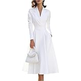 Vestidos De Fiesta Mujer Elegantes Vestido Invitada Boda Elegante Ropa Manga Larga Moda Disfraz Invierno Top Nochevieja Jersey Casual 2#Blanco XXL