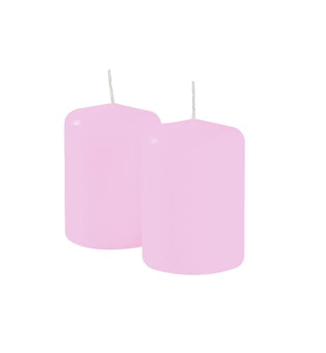 Risthò Stumpenkerzen, Puderrosa, Durchmesser 7 cm, Höhe 10 cm, 4...