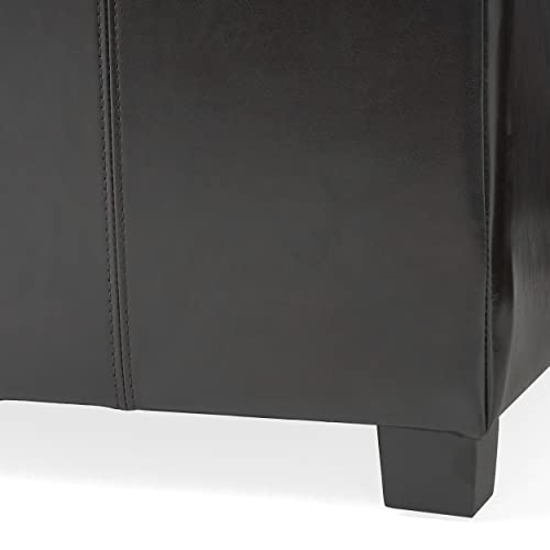 Christopher Knight Home Living Berkeley Brown Leather Square Storage Ottoman, Espresso by Christopher Knight Home - Image 5