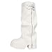 Black Wide Calf Foldover Boots for Women:Fashion Winter Warm Knee High Booties Fall Y2k Festival Concert Punk Footwear(White,Size6.5)