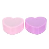 DECHOUS Joyero Infantil Doble Capa en Forma de Corazón con Espejo de Maquillaje, Caja Organizadora para Accesorios y Pinzas de Cabello para Niñas, Plástico en Rosa y Morado, 2 Piezas