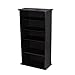 Atlantic Drawbridge XL Media Cabinet - Holds 240 CDs, Wide Stable Base, 4 Adjustable, 2 Fixed Deeper Shelves, 36 X 19 X 10 inch PN37936251 in Black