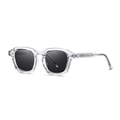 Lunettes de soleil carrées haut de gamme à verres transparents effet océan