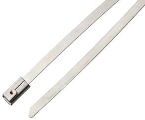 100-500pc 5"-26" Stainless Steel Metal Cable Ties 200-350LB Cable Zip Tie, UV Resistant, Low Profile (100, 5" 200lb)