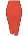 Hybrid & Company Women's Premium Nylon Ponte Stretch High Waist Pencil Suit Skirt Below Knee KSK45002X 1073T NW Orange 2X