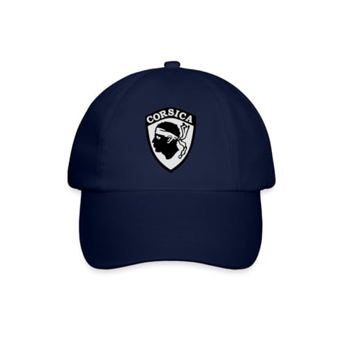 Spreadshirt Corse Tête De Maure Corsica Blason Casquette Classique, Taille Unique, Bleu/Bleu