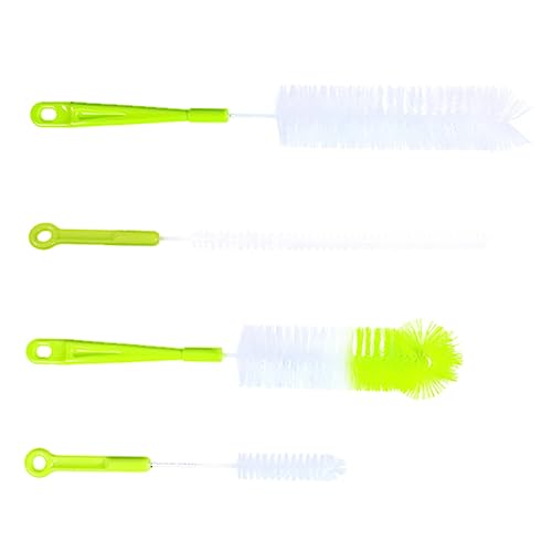 COLLBATH 1 Set 4pcs Cleaning Brush Cup Cleaner Brush Bottle Washer Drink Bottle Brush Water Bottle Brush Straw Cleaner Brush Milk Bottle Brush Tube Bottle Cleaner Cup Washer Green Nylon