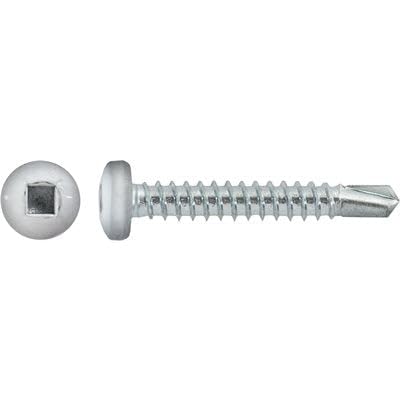 Tornillos Auveco #10 x 1-1/4" Square Pan autoperforantes blanco zinc miniatura 1