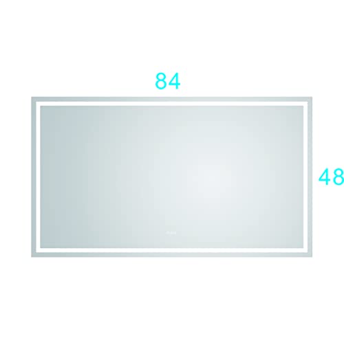 Homsof 84X 48 Inch Led Lighted Bathroom Wall Mounted Mirror With High Lumen+Anti-Fog Separately Control Bedroom Full-Length Mirror Bathroom Led Mirror Hair Salon Mirror #TOP6