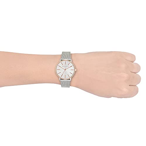 Armani Exchange Uhr für Damen , Dreizeiger Uhrwerk, 36mm Silbernes Edelstahlgehäuse mit Edelstahlarmband, AX5537 – Bild 9