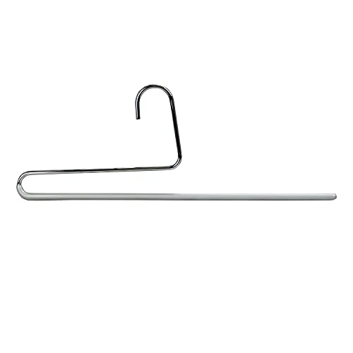 Mawa by Reston Lloyd Reverse Hook Trouser Series Non-Slip Space-Saving Clothes Hanger with Single Rod for Pants, Style KH/35U, 1-Each, Silver