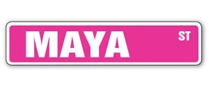 Maya Street Sticker Sign Kids Room Childrens Name Gift Kid Child boy Girl Wall Entry - Sticker Graphic - Auto, Wall, Laptop, Cell, Truck Sticker for Windows, Cars, Trucks, Tool Boxes, laptops