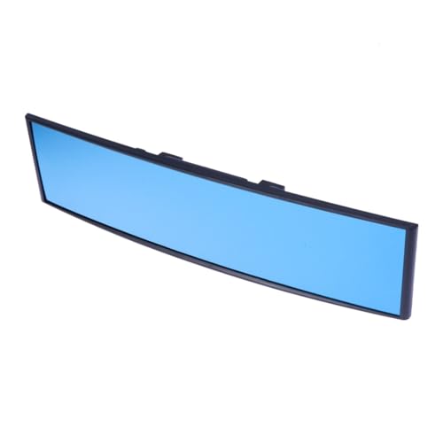 ANDRESLAD ユニバーサル車用インテリアバックミラー 広角湾曲防眩ブルー鏡 複車種対応可能な大型倒車補助ミラー 運転サポート