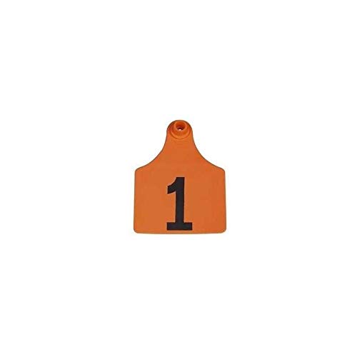 Allflex Global Maxi Numbered Cattle Ear Tags Orange 76-100