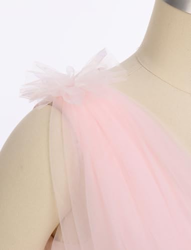 IDOPIP Flower Girl Sequin Butterfly Dress for Kids Wedding Pageant Party Long Gown Princess Birthday Handkerchief Tulle Dress3