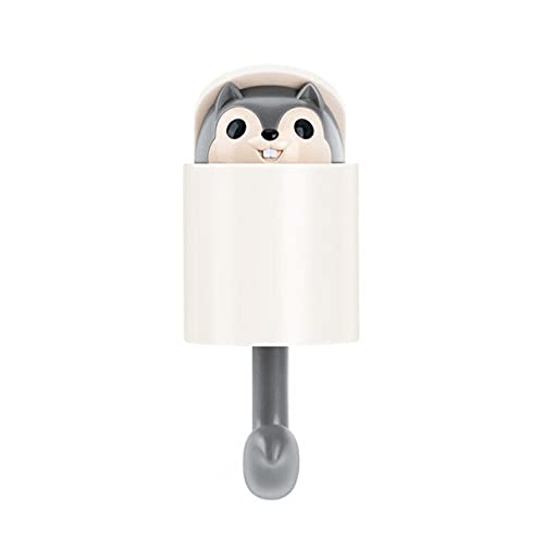 Creatived Funny Squirrel Self Adhesive Wall Hook Kitchen Tableware Clothes Organize Hanger Keychain Hook