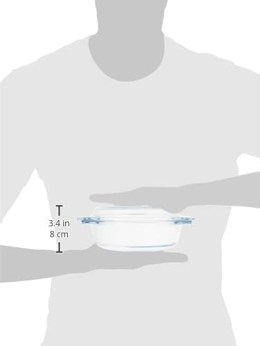 Simax Glassware Round Casserole Pan with Lid, 1-Quart
