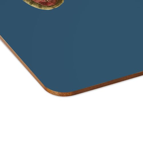 Set de table bleu en liège grand format x4 au design mollusques