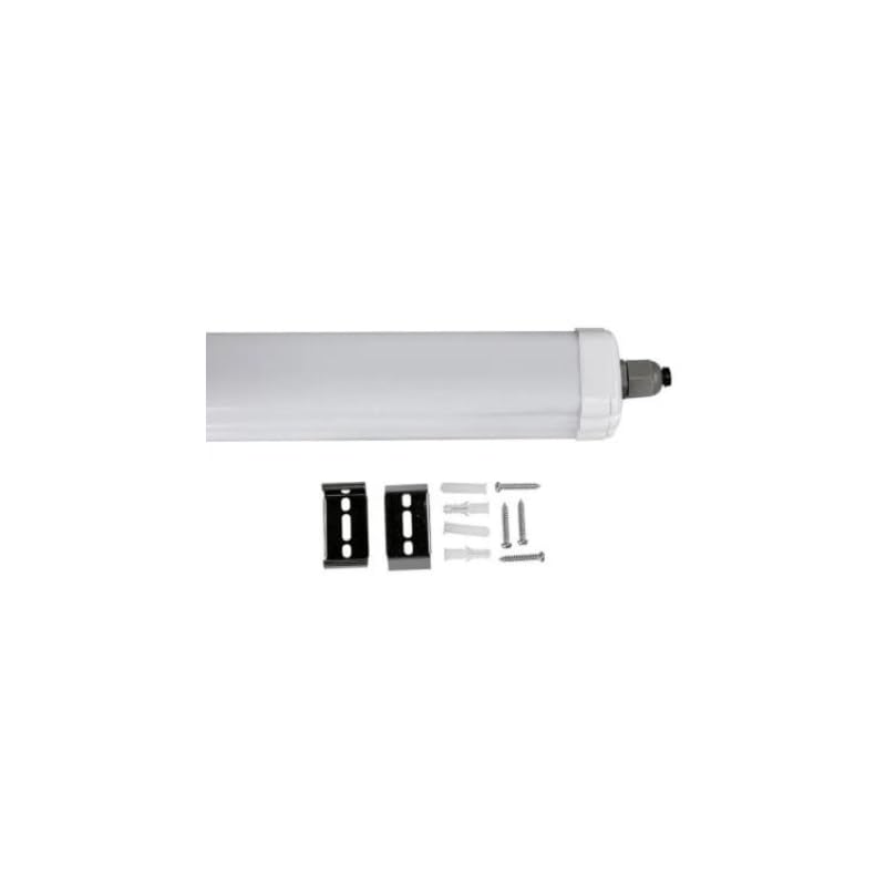 SILAMP Pack de 12 – Regleta LED impermeable 150 cm 48 W IP65 120 lm/W interconectable – Blanco frío 6000 K – 8000 K