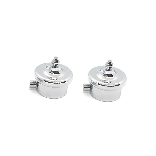 Image of FAPBADRI Simple Curtain End Caps /Finials for a 1 inch Pipe /Rod, Colour - Silver Glossy Pointed Design, 4 Pieces