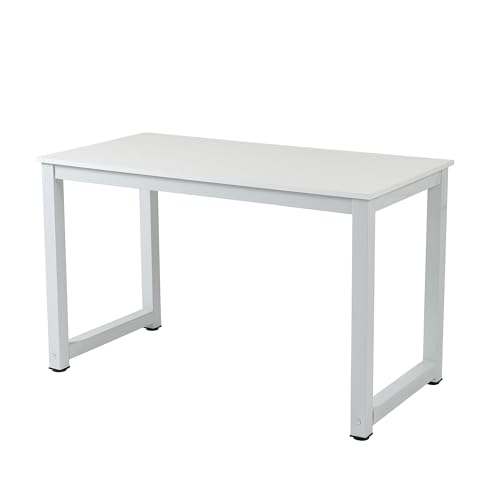 Escritorio Para Ordenador Con MDF Y Metal, Mesa De Trabajo Estable Y Funcional, Mesa De Oficina Y Computadora, Escritorio Multifunción Para Oficina En Casa Y Sala De Reuniones, Blanco, 120x60x74 cm