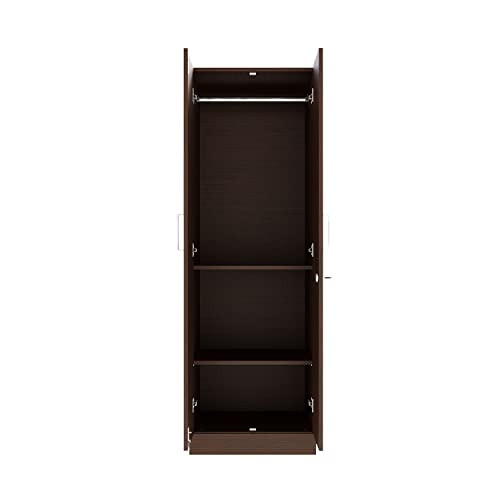 Image of Wakefit Wardrobe | 1 Year Warranty | Engineered Wood Almirah, Cupboard for Clothes Storage | 2 Door, 1 Hanging Space | Twill - Wenge