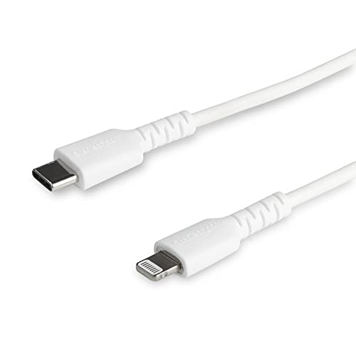 Image of StarTech 3ft /1m USB-C to Lightning Cable White Rugged MFi (RUSBCLTMM1MW)