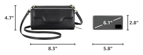 Image of nuoku Small Purse for Women, RFID Blocking Wristlet Wallet, Crossbody Clutch with Cell Phone Pocket