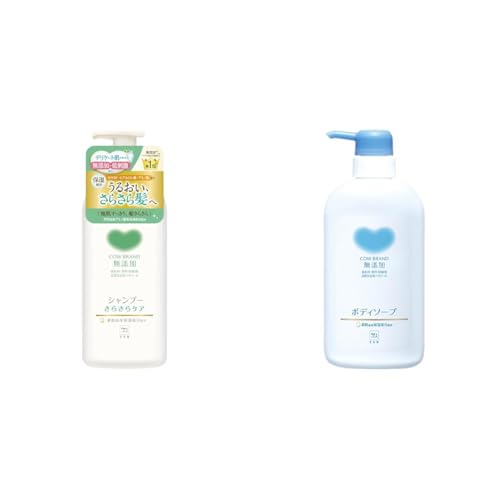 【セット買い】カウブランド無添加シャンプー さらさらケアポンプ付 470ML + 無添加 ボディソープ ポンプ付 500ml