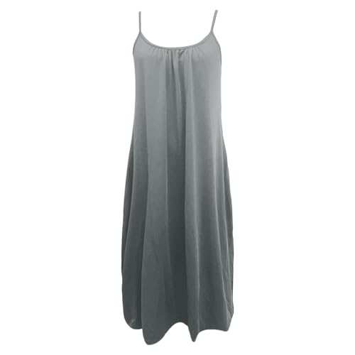 Robe d'été sans manches fente fluide et col ample décontracté - 4