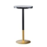 SDFB Marble Round Pub Bar Table,21.523.6 Inch& 55cm60cm Iron Art Coffee PatioTable, with Gold and Bl