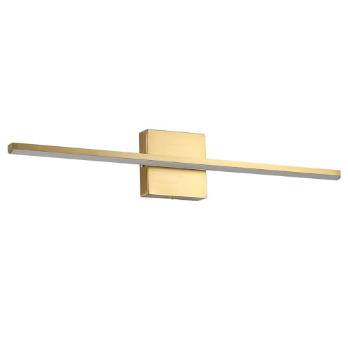 Image of Modern Bathroom Vanity Light 24 Inch, 18W Brushed Gold Bathroom Light Fixture Over Mirror, Dimmable 5CCT LED Wall Sconce Lighting for Restro