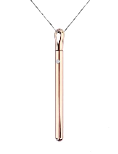 Coubomb Rose Gold Necklaces for Women Long Pendant Necklace with Adjustable Chain Necklace Extender, Rechargeable Necklace Jewelry for Women Trendy