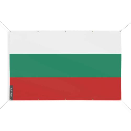 Drapeau Bulgarie 100 x 150 cm grand pavillon extérieur 10 oeillets