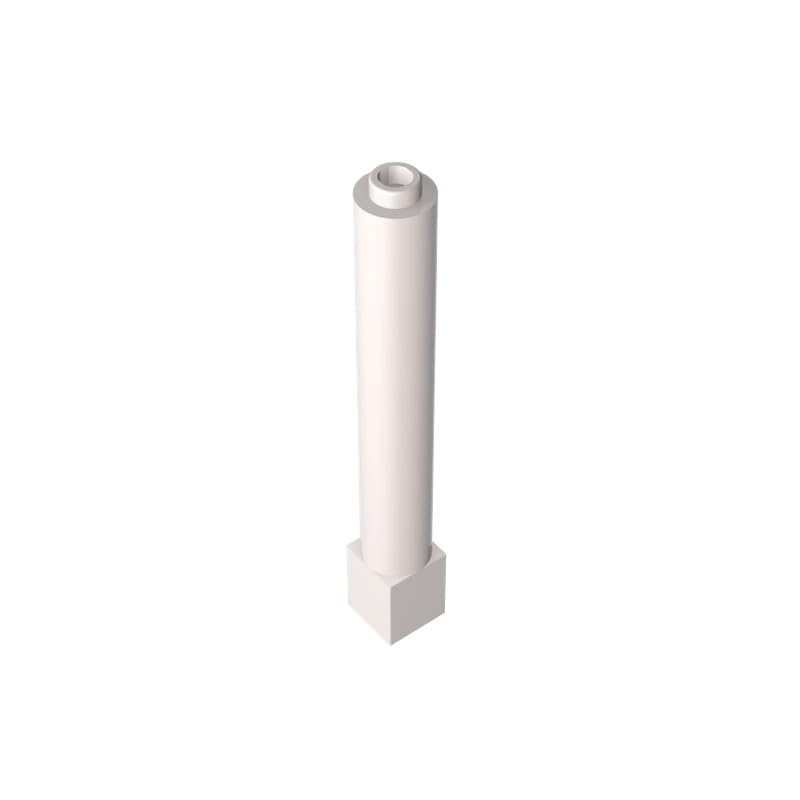 43888 Support 1X1X6 Solid Pillar 50 Pieces High-Precision MOC Building Bricks Replacement Parts Compatible with Lego bricks GDS-1326 White