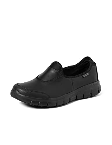 Skechers Sure Track, Zapatos Mujer, Negro Black Leather, 41 EU