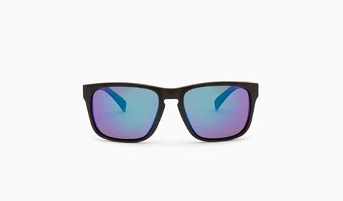 Optic Nerve - 2022 Premium & Affordable Polarized Wrap-Around Rectangle Sunglasses For Men/Women, Ziggy Edition With Matte Black Frame/Smoke/Green Mirror Lens #TOP1