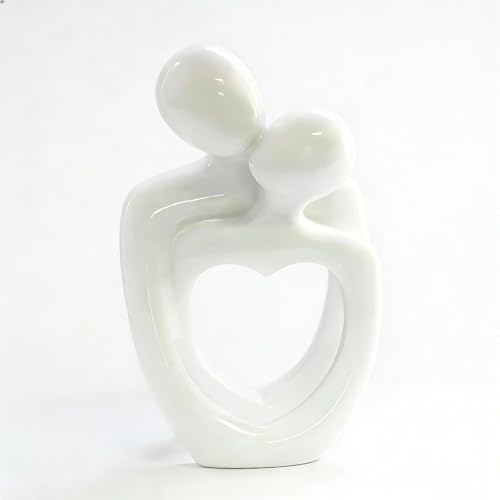 Zhixan Couple Statue, Abstract Resin Sculpture for Living Room, Bedroom and Shelf Decor, Romantic Home Decoration Accessory, Gift for Wedding, Anniversary and Valentine‘s Day (White)